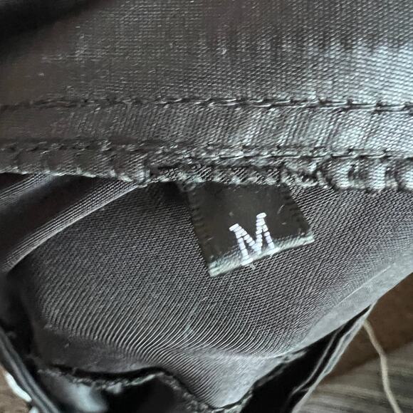 Black Faux Leather Moto Zip Jacket Y2K 2000s 90s Gothic Biker Medium - Picture 4 of 6